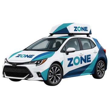 Zone branded delivery car